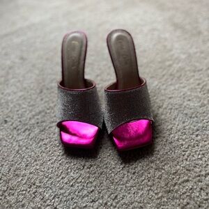 Elegant Pink and Silver Women's Heels